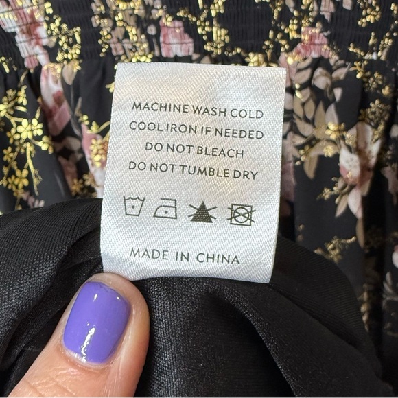 NEW Baltic Born Lynlee Black Metallic Floral Women’s V Neck Maxi Dress Sz 3X - Picture 10 of 14